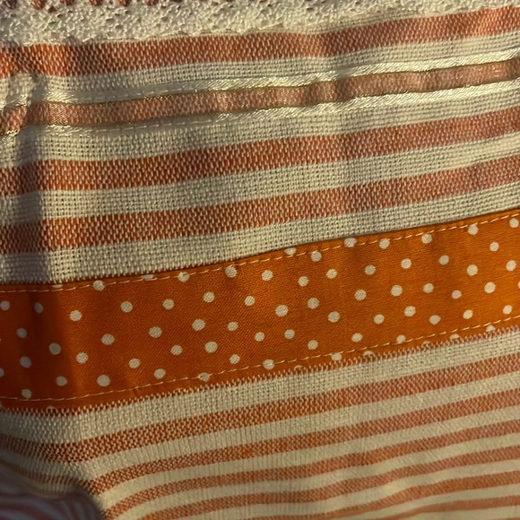 Handmade orange/pink polka dot Apron - Picture 2 of 10